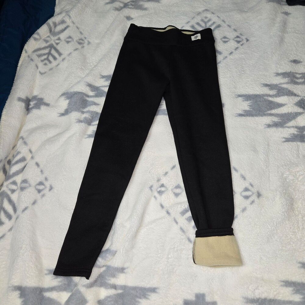 Womens black heavy fleece/sherpa lined leggings size small. Stretchy